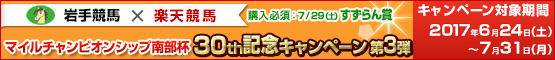 “Road to 南部杯”マイルチャンピオンシップ南部杯30th記念キャンペーン第3弾