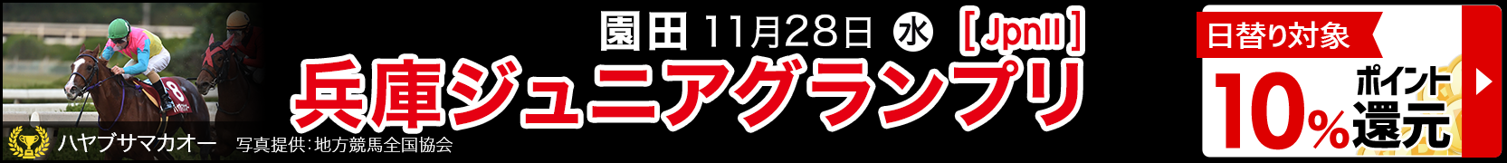 ダートグレード競走：兵庫ジュニアグランプリ（2018）特集ページ