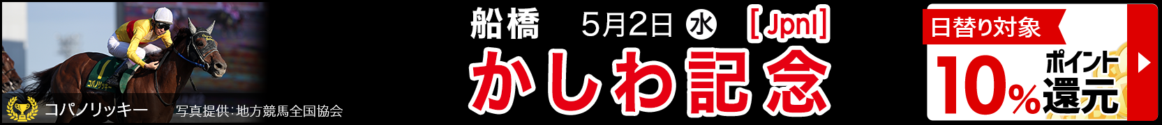 ダートグレード競走：かしわ記念（JpnI）特集ページ